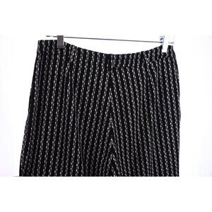 MNG Suit Collection Womens Loose Silky Pants Trousers Striped Black Sz 6 Small